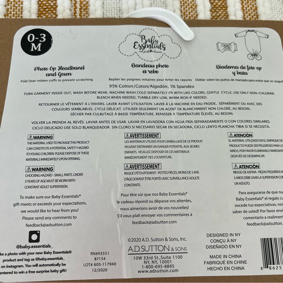 Baby Essentials Newborn Floral Gown & Headband Set - Teal/Pink 0-3M NWT - Picture 8 of 13